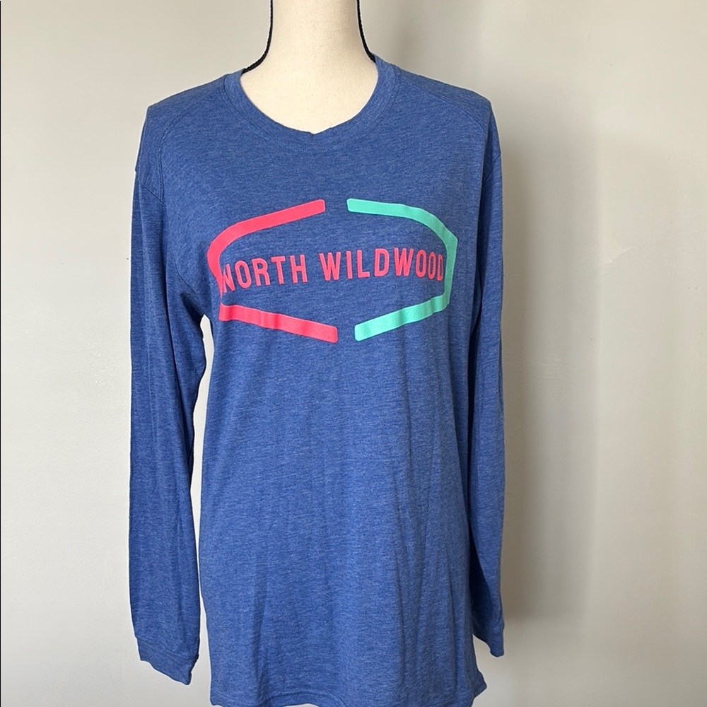 North Wildwood Blue Long Sleeve  tee